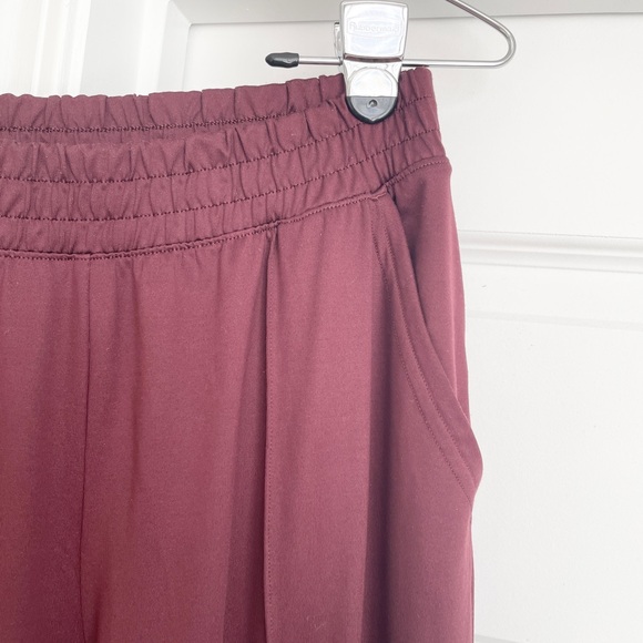 Aerie Offline Wide Leg Pants Burgundy - Picture 3 of 7